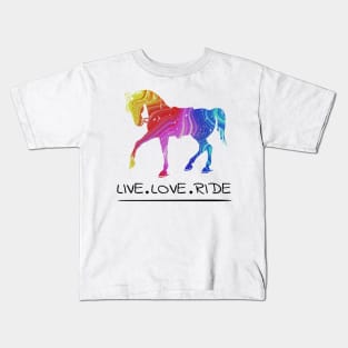 'Live Laugh Ride' Amazing Horse Gift Kids T-Shirt